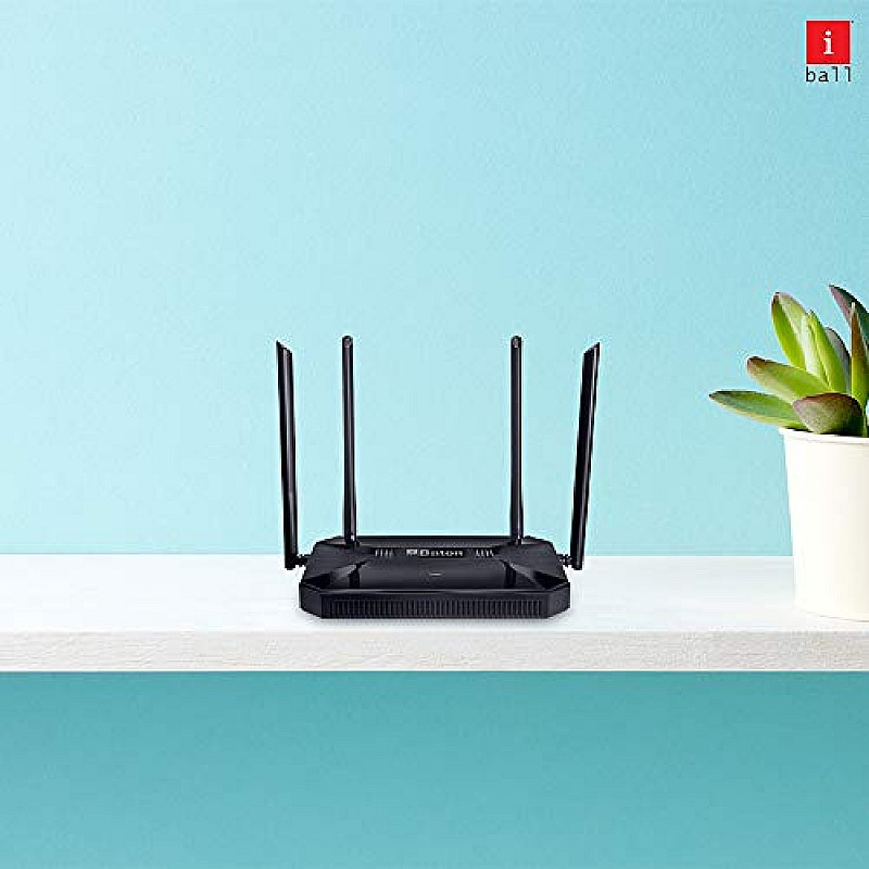 iBall Baton iB-WRD12GN, 1200M Mesh Gigabit Dual Band Wireless AC Router, (Black)