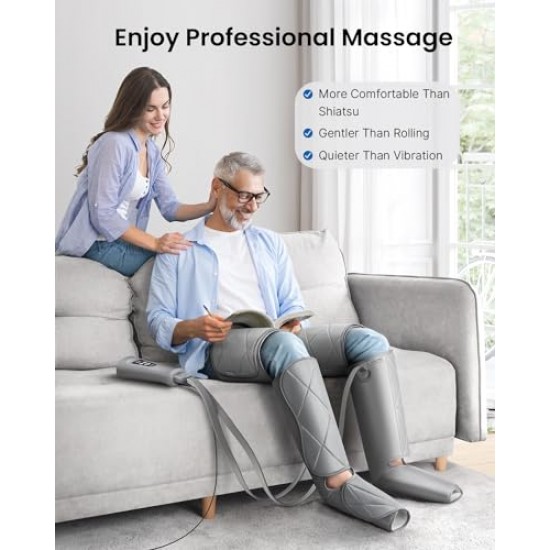 RENPHO Leg Massager, Air Compression for Circulation Calf Feet Thigh Massage, Sequential Boots Device with Handheld Controller 6 Modes 4 Intensities, Helps Swelling Pains