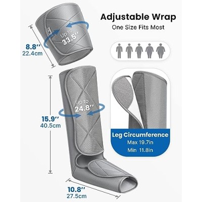 RENPHO Leg Massager, Air Compression for Circulation Calf Feet Thigh Massage, Sequential Boots Device with Handheld Controller 6 Modes 4 Intensities, Helps Swelling Pains RENPHO Leg Massager, Air Compression for Circulation Calf Feet Thigh Massage, Sequential Boots Device with Handheld Controller 6 Modes 4 Intensities, Helps Swelling Pains