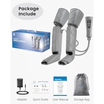 RENPHO Leg Massager, Air Compression for Circulation Calf Feet Thigh Massage, Sequential Boots Device with Handheld Controller 6 Modes 4 Intensities, Helps Swelling Pains RENPHO Leg Massager, Air Compression for Circulation Calf Feet Thigh Massage, Sequential Boots Device with Handheld Controller 6 Modes 4 Intensities, Helps Swelling Pains