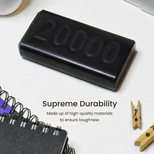 Ambrane 20000mAh Power Bank with 20W Fast Charging, Triple Output, Power Deliver Made in India Black Ambrane 20000mAh Power Bank with 20W Fast Charging, Triple Output, Power Deliver Made in India Black