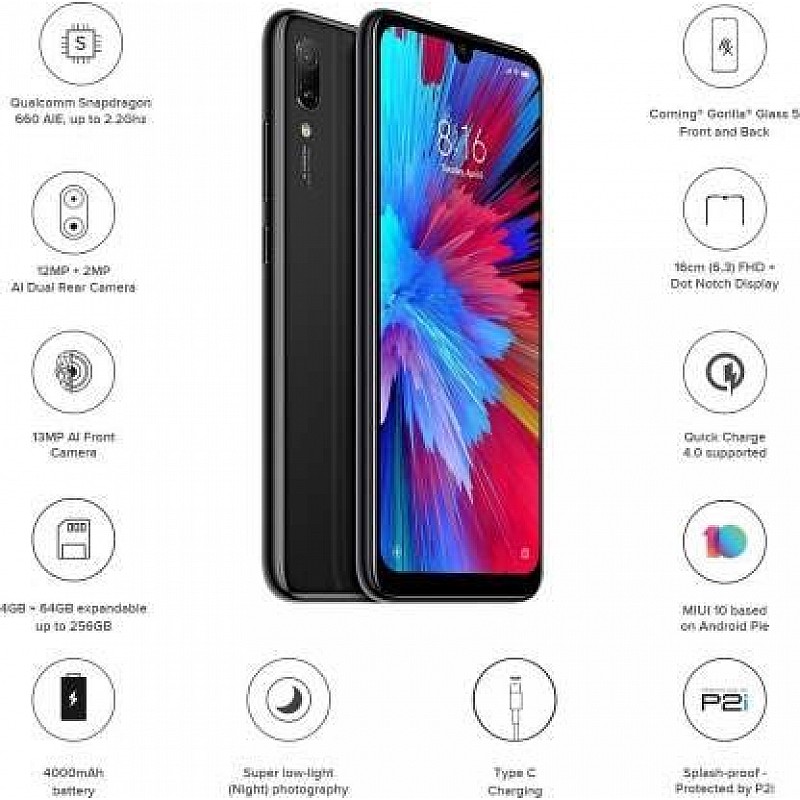 REDMI Note 7 3 GB RAM 32 GB Storage Onyx Black Refurbished