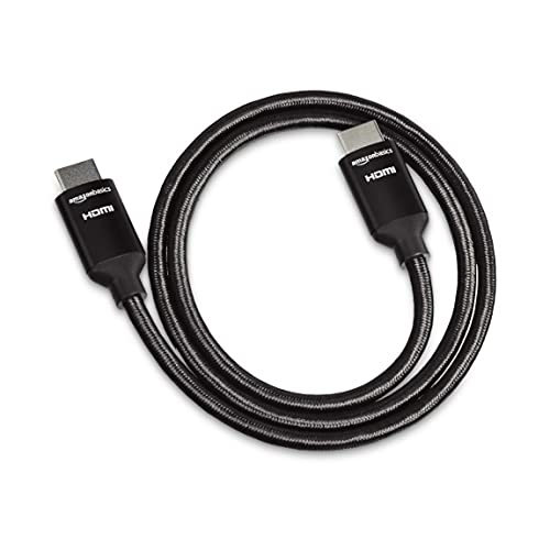 amazon basics High-Speed 4K HDMI Cable with Braided Cord, 3 Feet Black