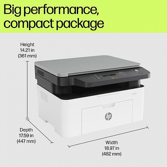 HP 136W B&W Wireless Monochrome Laser Printers with Wi-Fi Direct: Print, Copy, Scan, Perfect for Offices, Compact, Multifunction, White Refurbished