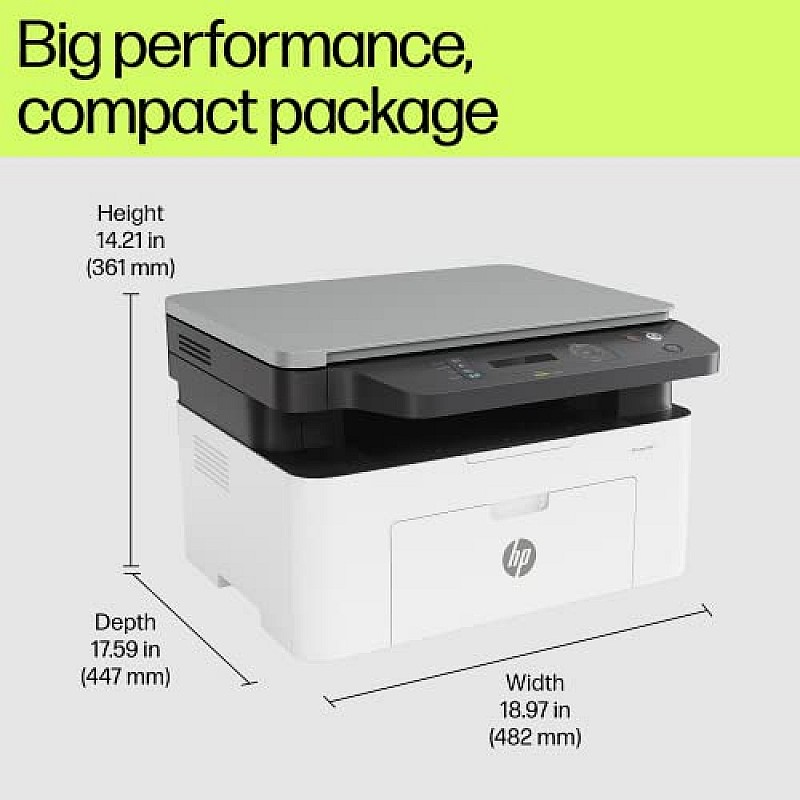 HP 136W B&W Wireless Monochrome Laser Printers with Wi-Fi Direct: Print, Copy, Scan, Perfect for Offices, Compact, Multifunction, White Refurbished