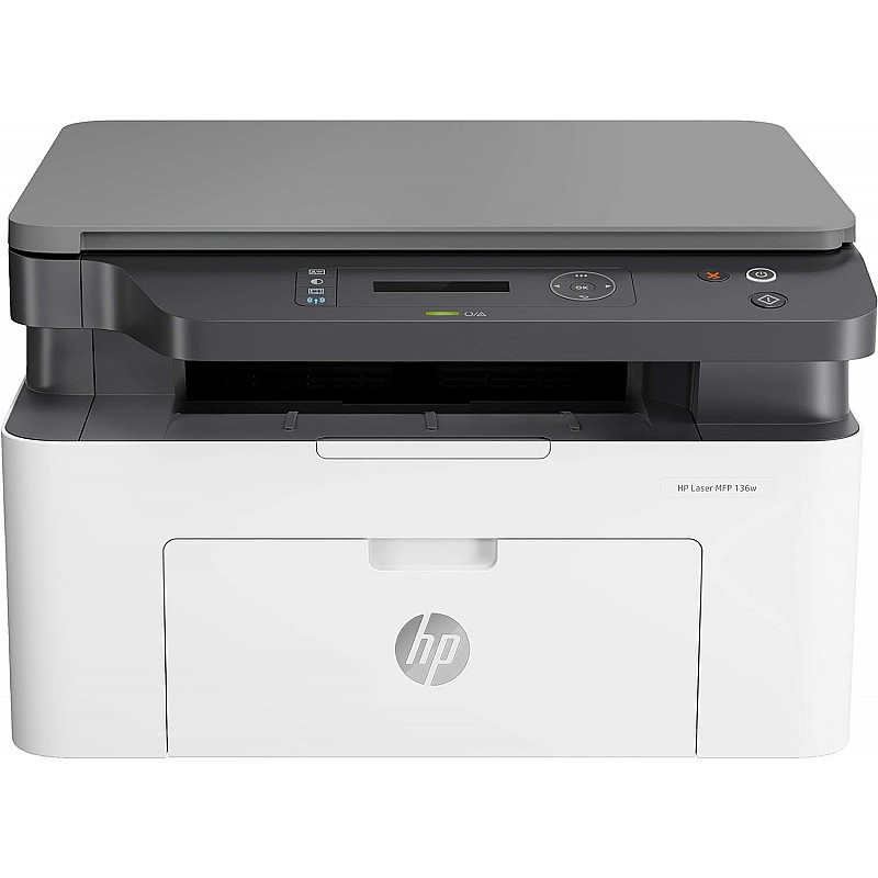 HP 136W B&W Wireless Monochrome Laser Printers with Wi-Fi Direct: Print, Copy, Scan, Perfect for Offices, Compact, Multifunction, White Refurbished