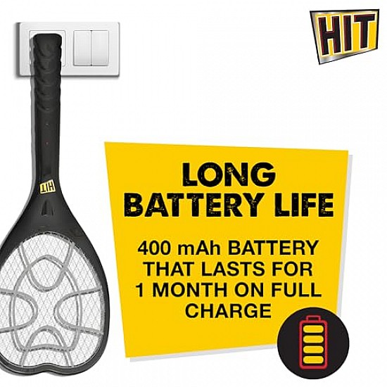 HIT Anti Mosquito Racquet | 6 months Warranty | Rechargeable Mosquito Killer Bat with LED Light | Charge Before Use