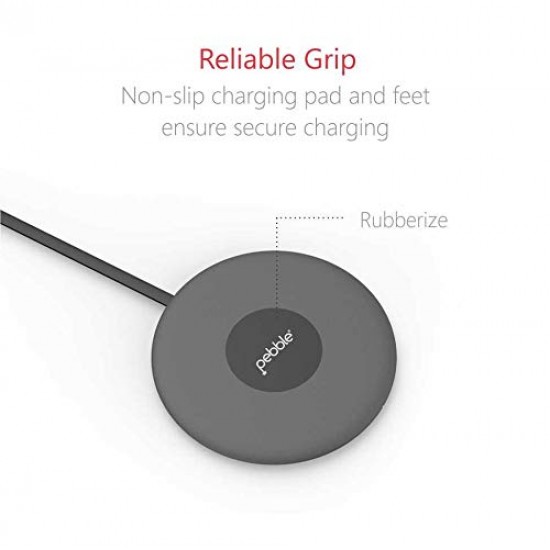 Pebble Sense - Wireless Charging Pad 5W/7.5W 10W with Smart temprature Control (Grey)