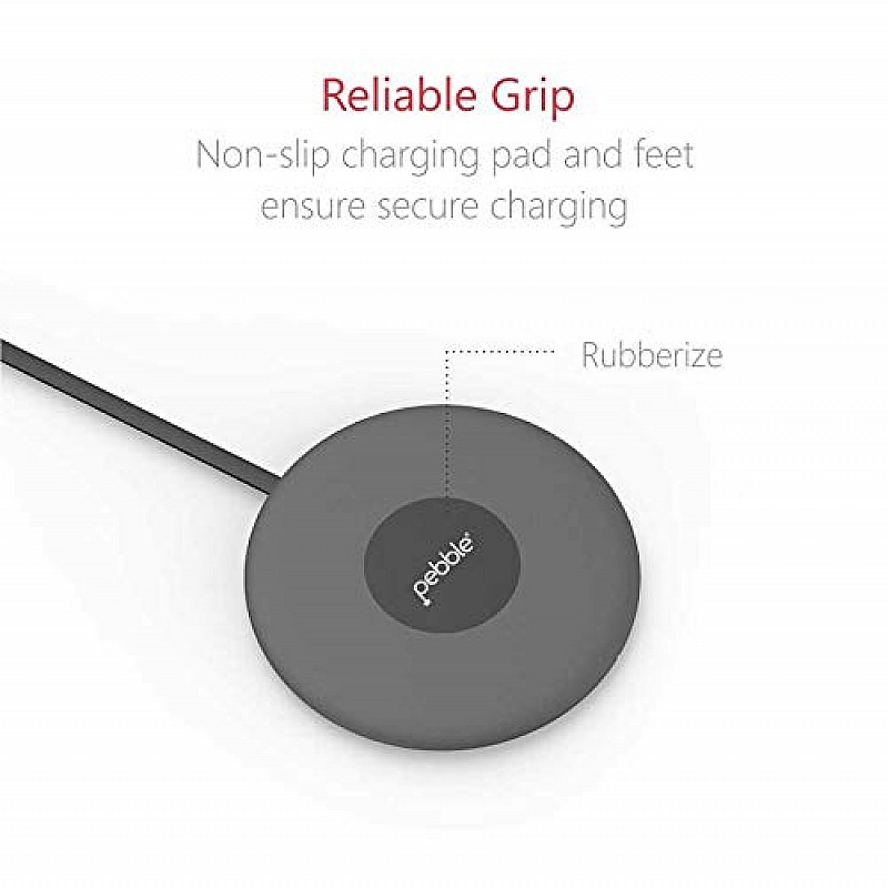 Pebble Sense - Wireless Charging Pad 5W/7.5W 10W with Smart temprature Control (Grey)