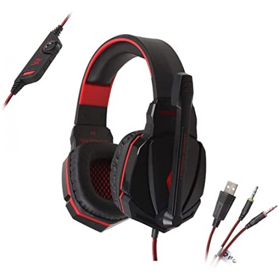 Kotion Each G4000 USB Gaming Headset with Mic and LED (Red)
