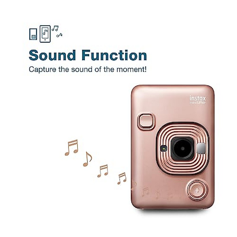 Fujifilm Instax Mini LiPlay Hybrid Instant Camera (Blush Gold)