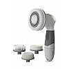 Lifelong LLM621 Electric Portable Face Cleanser and Massager Brush with 4 Brush Heads for Deep Cleansing Grey