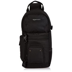 Amazon Basics Camera Sling Bag, for DSLR Camera with Lens, Accessories, Adjustable Padded Strap, Black Amazon Basics Camera Sling Bag, for DSLR Camera with Lens, Accessories, Adjustable Padded Strap, Black