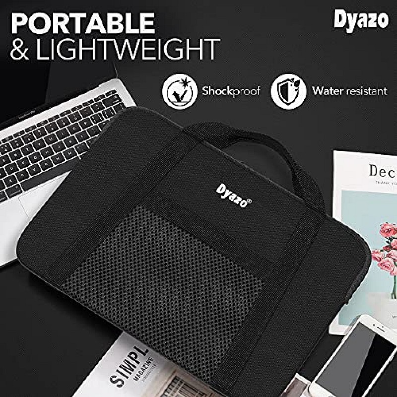 Dyazo 14 Inch-15.6 Inch Memory Foam Laptop Sleeve/Case Cover Briefcase/Carrying Bag Black