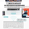 iClever BK10 Bluetooth Keyboard, Multi Device Wireless Keyboard Rechargeable Bluetooth 5.1 Stable Connection White