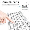 iClever BK10 Bluetooth Keyboard, Multi Device Wireless Keyboard Rechargeable Bluetooth 5.1 Stable Connection White