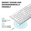 iClever BK10 Bluetooth Keyboard, Multi Device Wireless Keyboard Rechargeable Bluetooth 5.1 Stable Connection White