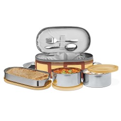 MILTON Corporate LuInch Stainless Steel Containers Set of 3, Yellow, 280 Ml