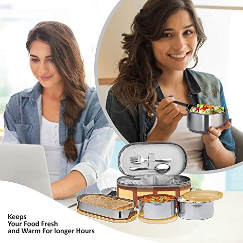 MILTON Corporate LuInch Stainless Steel Containers Set of 3, Yellow, 280 Ml MILTON Corporate LuInch Stainless Steel Containers Set of 3, Yellow, 280 Ml