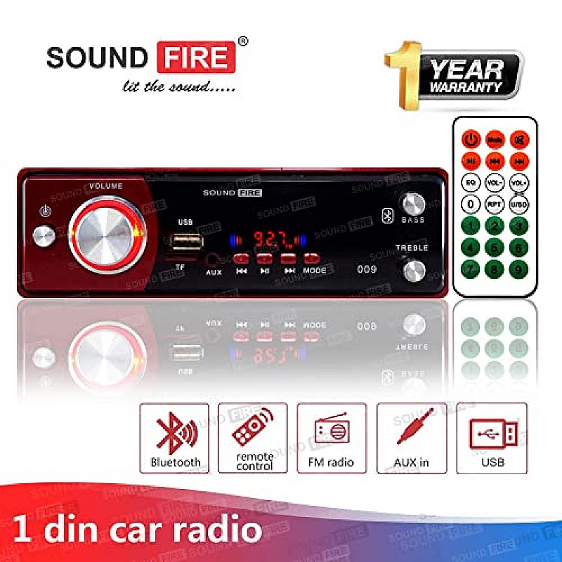 SOUND FIRE SF-009 (RED) Bluetooth USB SD AUX FM MP3 Car Stereo