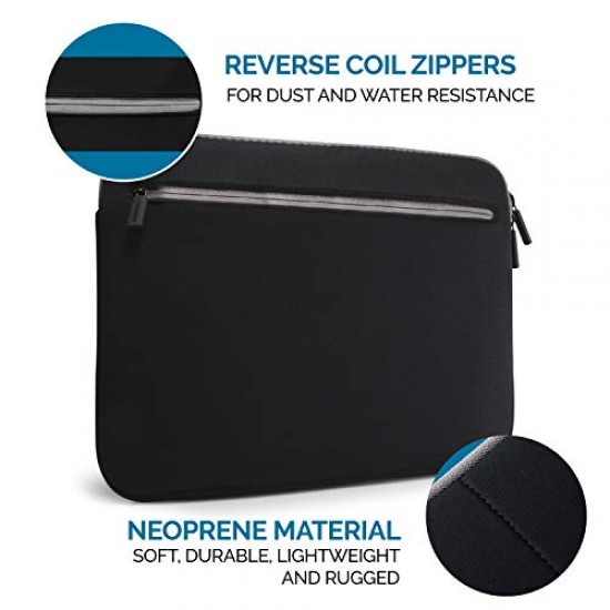 Amkette Neo Case 13 inch Multi Pocket Laptop Sleeve for Black Grey