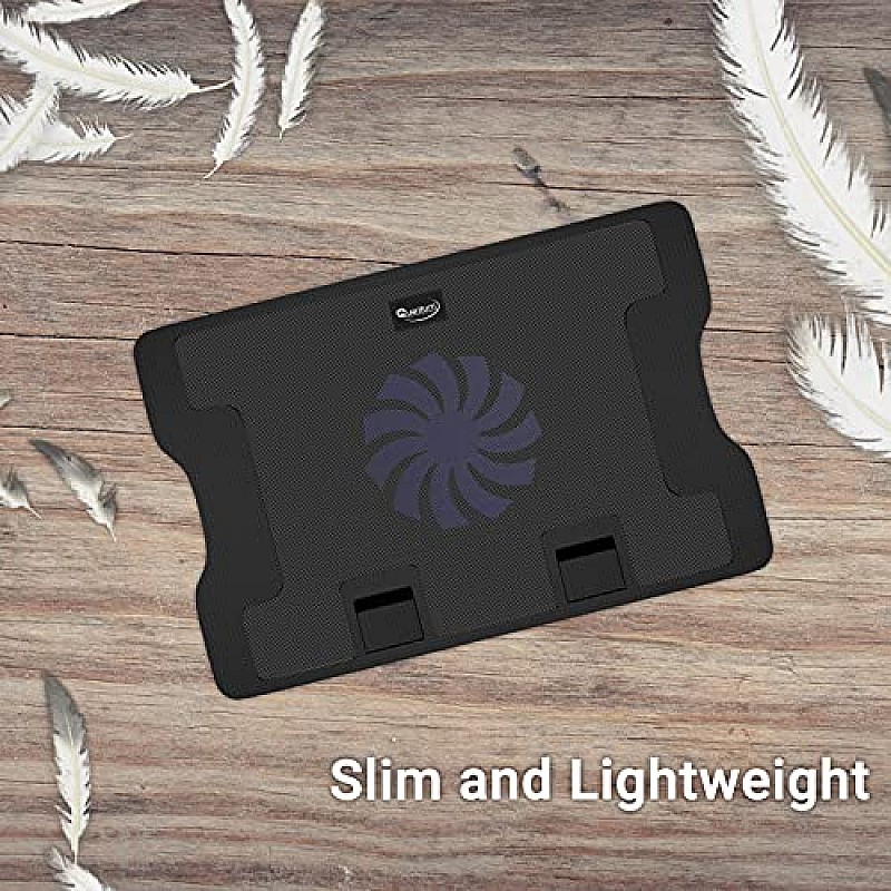 Quantum Laptop Cooling Pad with Noiseless Fan USB Powered with Blue LED QHM350 (Black)