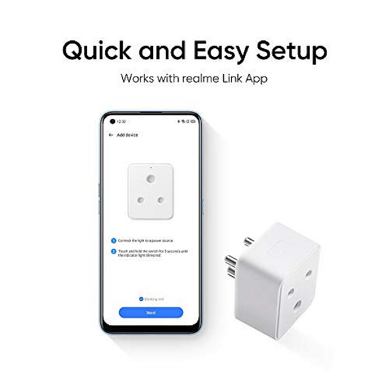 realme Wi-Fi 6A Smart Plug (White) with Smart Wi-Fi Control Google Assistant and Alexa Support