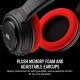 Corsair HS35 Stereo Gaming Wired Over Ear Headphones with Mic Designed for PC and Mobile (Red)