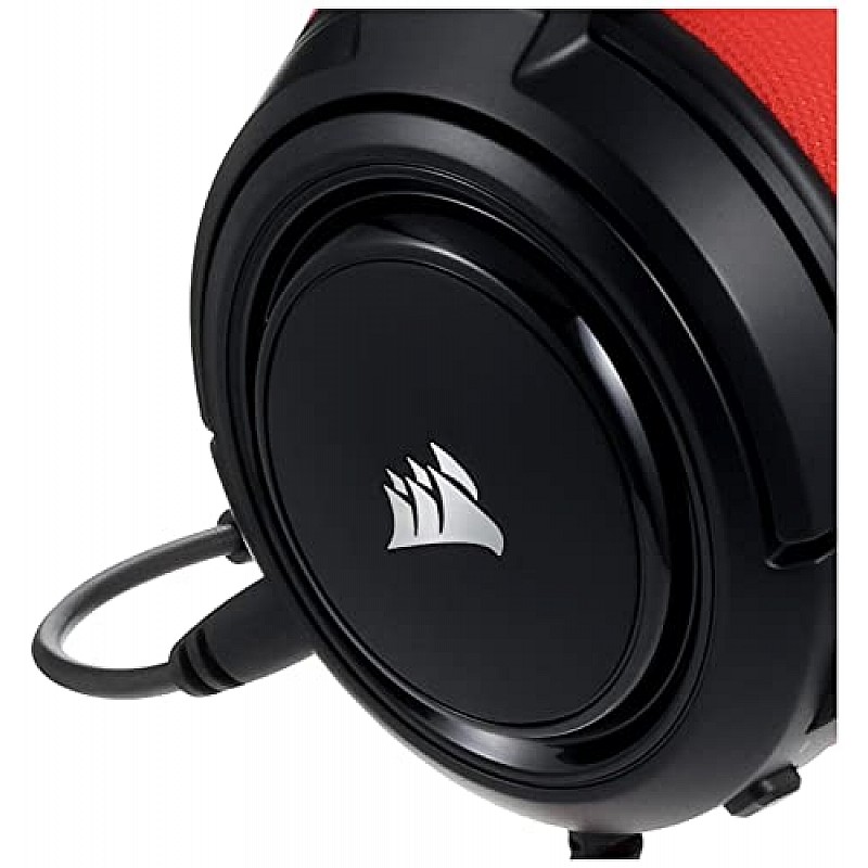 Corsair HS35 Stereo Gaming Wired Over Ear Headphones with Mic Designed for PC and Mobile (Red)