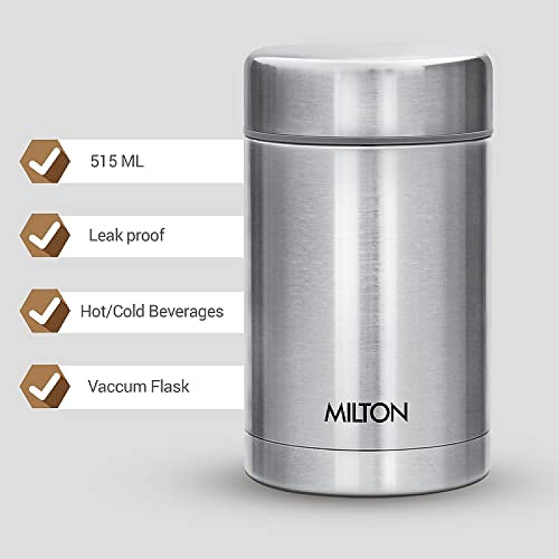 Milton Cruet 550 Thermosteel Hot and Cold Soup Flask, 515 ml, Silver