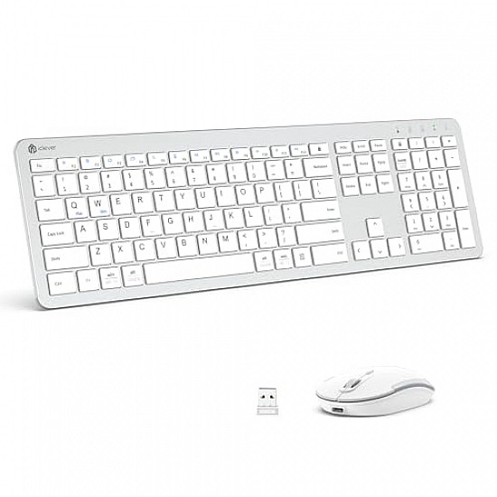 iClever Wireless Keyboard and Mouse GK08 White