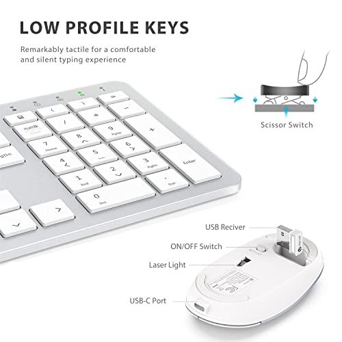 iClever Wireless Keyboard and Mouse GK08 White iClever Wireless Keyboard and Mouse GK08 White