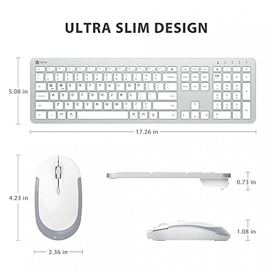 iClever Wireless Keyboard and Mouse GK08 White