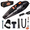 WOSCHER 2003 High Power Auto Car Vacuum Cleaner for Deep Cleaning with DC 12V, 140W Vacuum Motor and 5000 PA Powerful Suction, Black