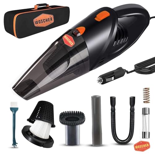 WOSCHER 2003 High Power Auto Car Vacuum Cleaner for Deep Cleaning with DC 12V, 140W Vacuum Motor and 5000 PA Powerful Suction, Black WOSCHER 2003 High Power Auto Car Vacuum Cleaner for Deep Cleaning with DC 12V, 140W Vacuum Motor and 5000 PA Powerful Suction, Black