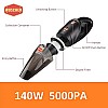 WOSCHER 2003 High Power Auto Car Vacuum Cleaner for Deep Cleaning with DC 12V, 140W Vacuum Motor and 5000 PA Powerful Suction, Black