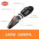 WOSCHER 2003 High Power Auto Car Vacuum Cleaner for Deep Cleaning with DC 12V, 140W Vacuum Motor and 5000 PA Powerful Suction, Black