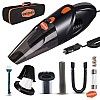 WOSCHER 2003 High Power Auto Car Vacuum Cleaner for Deep Cleaning with DC 12V, 140W Vacuum Motor and 5000 PA Powerful Suction, Black