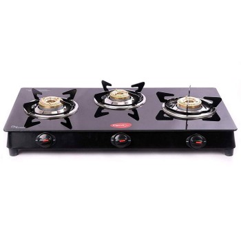 Pigeon by Stovekraft Aster 3 Burner Gas Stove with High Powered Brass Burner Gas Cooktop