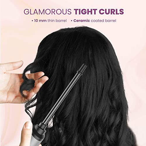 AGARO HC-8001 Chopstick Hair Curler with 10 mm Barrel & PTC Heating Technology (Black)
