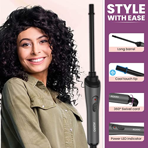 AGARO HC-8001 Chopstick Hair Curler with 10 mm Barrel & PTC Heating Technology (Black)