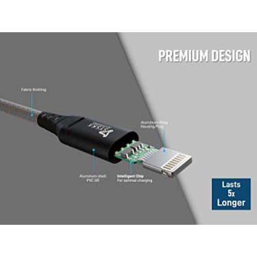 Syska CCAP80 1.5M Lightning Cable 2.4A Fast Charging (Grey) Syska CCAP80 1.5M Lightning Cable 2.4A Fast Charging (Grey)