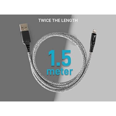 Syska CCAP80 1.5M Lightning Cable 2.4A Fast Charging (Grey) Syska CCAP80 1.5M Lightning Cable 2.4A Fast Charging (Grey)