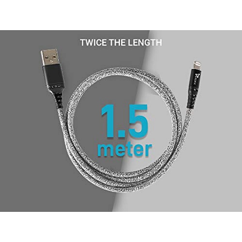 Syska CCAP80 1.5M Lightning Cable 2.4A Fast Charging (Grey)