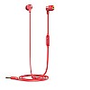 Infinity (JBL) Zip 100 Wired in Ear Earphones with Mic, Immersive Bass, One Button Multi-Function Remote, Tangle Free Flat Cable (Red)