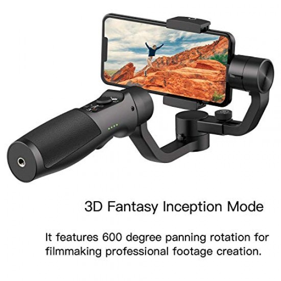 hohem Gimbal Stabilizer for Smartphone, 3-Axis Phone Gimbal for Android and iPhone 13,12,11 PRO, Stabilizer for Video Recording black