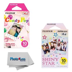 Fujifilm Instax Mini Candy Pop Instant Film (10 Sheets) + Fujifilm Instax Mini Shiny Stars Instant Film (10 Sheets)