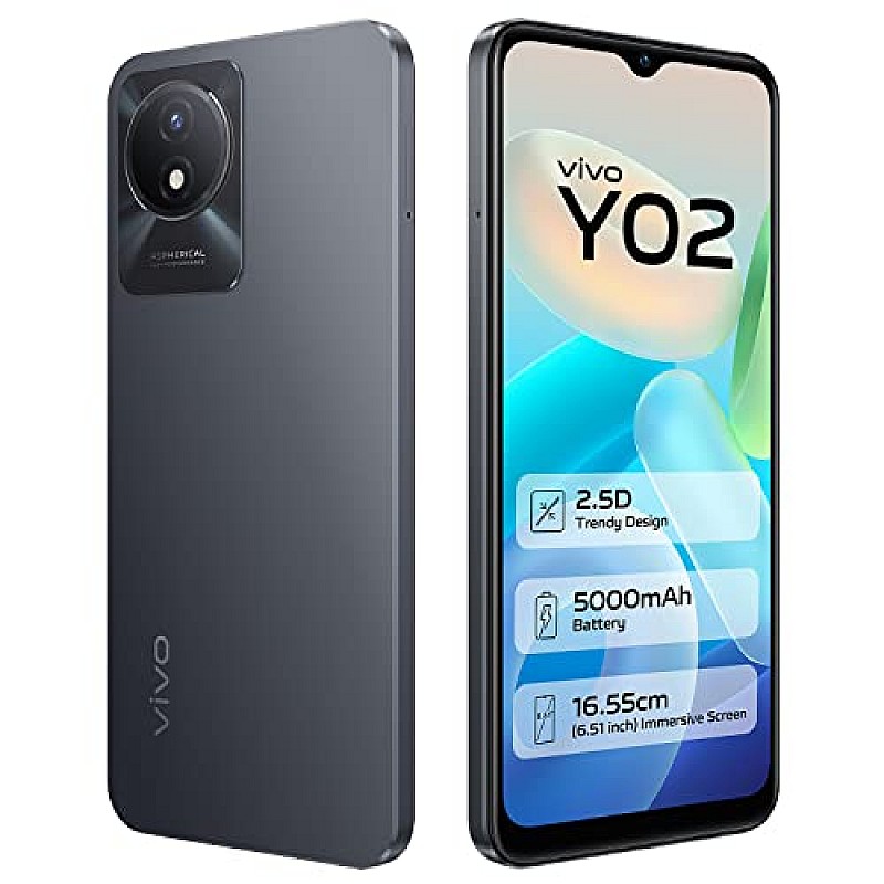 vivo Y02 (Cosmic Grey, 3GB RAM, 32GB Storage) Refurbished