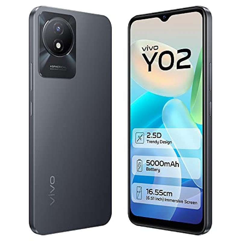 vivo Y02 (Cosmic Grey, 3GB RAM, 32GB Storage) Refurbished