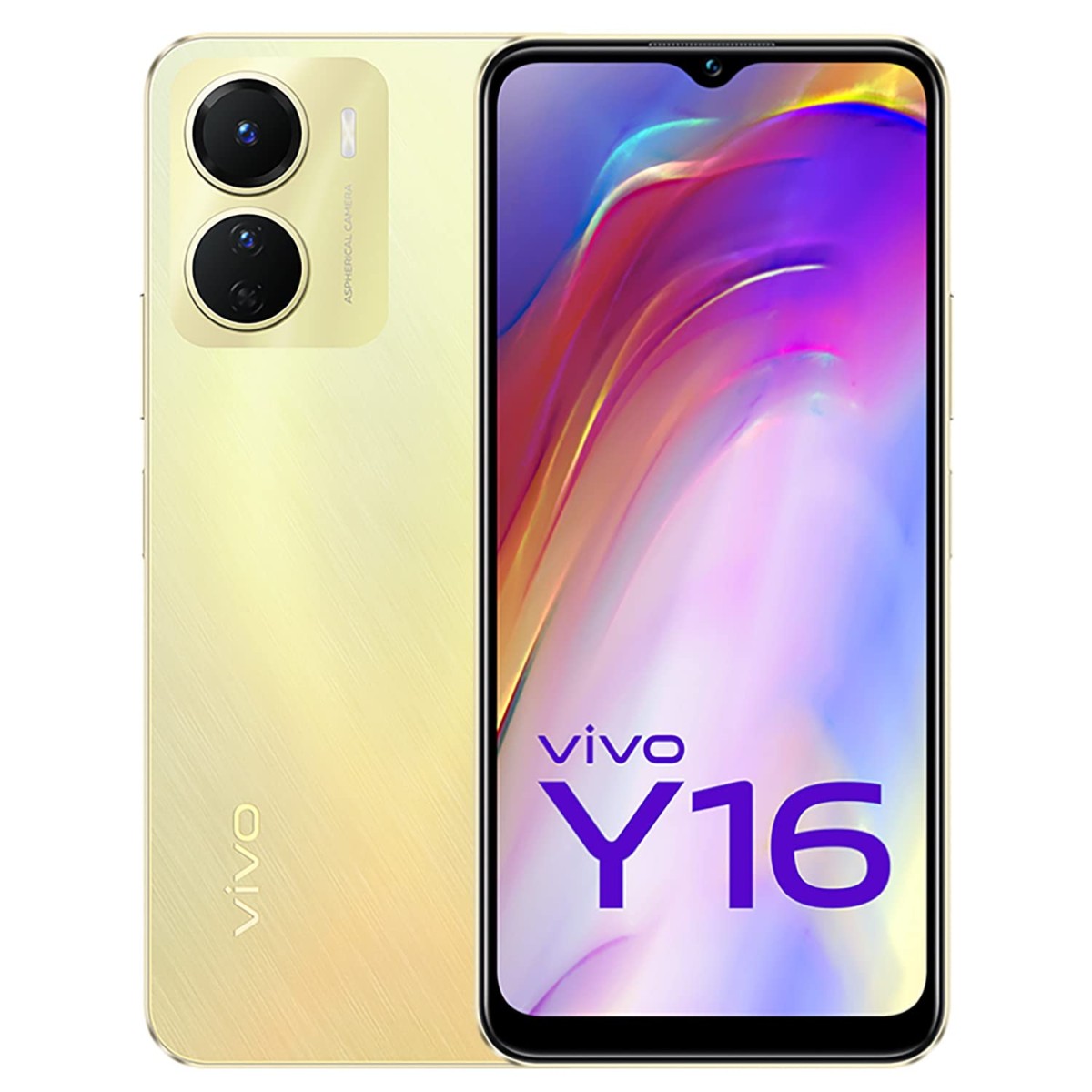 vivo Y16 Drizzling Gold, 3GB RAM, 64GB Storage refurbished